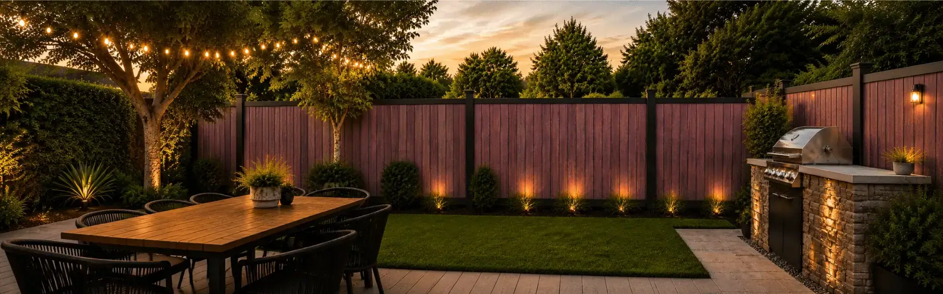 Ezzy Fit composite retaining wall installed in a landscaped property